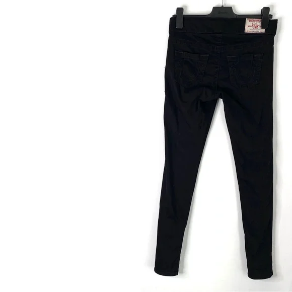 True Religion Starlet High Rise Legging Jeans Black Stretch Pull-On Denim - Picture 4 of 6